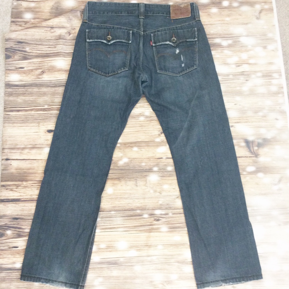 Levi’s 701s Slim Straight Factory Distressed Jeans - Picture 6 of 8